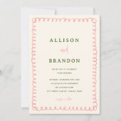 Foto van roze en groene hand met kleurrijke bruilo kaart (Voorkant)