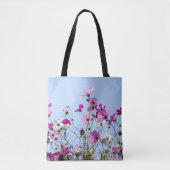 Foto van roze en Paarse bloem Tote Bag