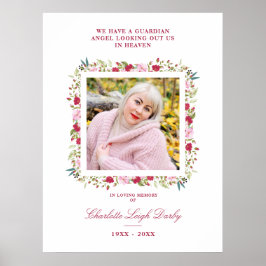 Foto van roze en rode handdoeken van Floral Garlan Poster