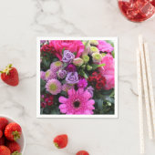 Foto van Roze en Violet Flower Bouquet Servet (Insitu)