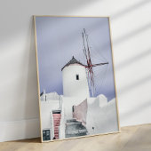 Foto van Roze en White Santorini Mill Poster