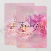 Foto van  roze en witte anjers bedankkaart (Voorkant / Achterkant)