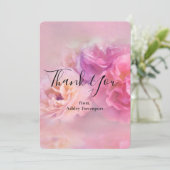 Foto van  roze en witte anjers bedankkaart (Staand voorkant)