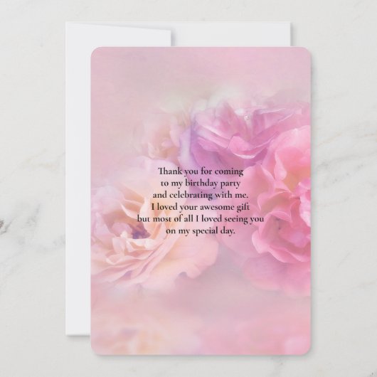 Foto van roze en witte anjers bedankkaart (Achterkant)