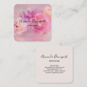 Foto van  roze en witte anjers vierkante visitekaartje (Voorkant / Achterkant)