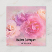Foto van roze en witte anjers vierkante visitekaartje (Voorkant)