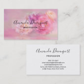 Foto van  roze en witte anjers visitekaartje (Voorkant / Achterkant)