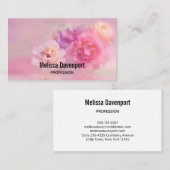 Foto van  roze en witte anjers visitekaartje (Voorkant / Achterkant)