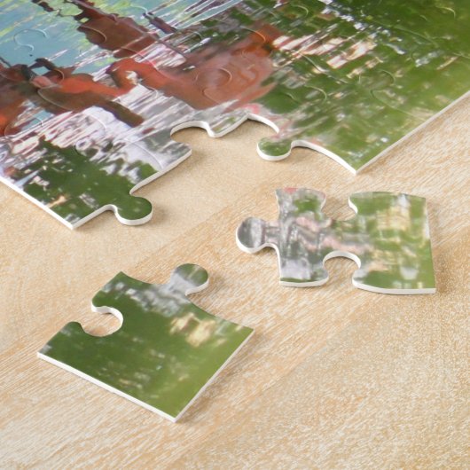 Foto van roze flamingo Flock Wildlife Legpuzzel (Zijkant)