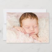 Foto van roze Floral Aankondiging van geboorte (Achterkant)