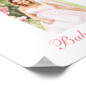 Foto van roze Floral Baby shower Welkom Poster (Hoek)