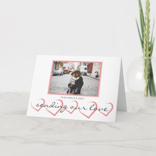 Foto van Roze Heart Valentijn Feestdagen Kaart (Voorkant)