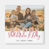 Foto van roze Red Valentijn Day Script Family Magneet (Voorkant)