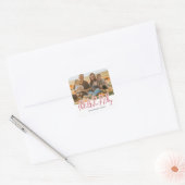 Foto van roze Red Valentijn Day Script Family Vierkante Sticker (Envelop)