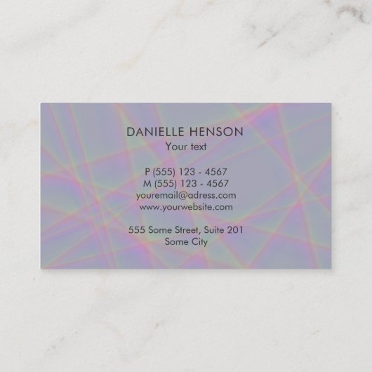 Foto van roze rode ventilatorroos visitekaartje (Achterkant)