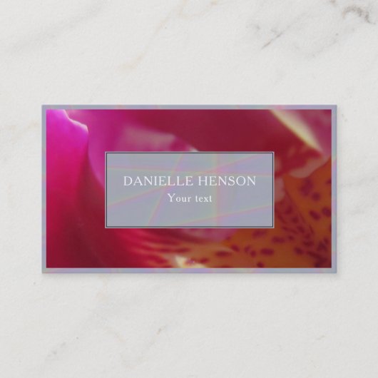 Foto van roze rode ventilatorroos visitekaartje (Voorkant)