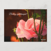 Foto van roze roos - Hongaarse verjaardag Briefkaart (Achterkant)