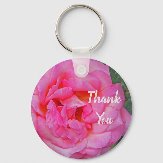 Foto van roze roze roze roze roze petal bloom sleutelhanger (Voorkant)