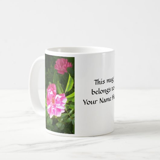 Foto van roze rozen koffiemok (Voorkant links)