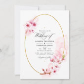 Foto van roze Spring Cherry Blossom Wedding Kaart (Voorkant)