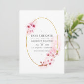 Foto van roze Spring Cherry Blossom Wedding Save The Date (Staand voorkant)
