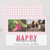 Foto van roze Valentijn op dag van de dag Foto Feestdagenkaart (Voorkant / Achterkant)