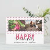 Foto van roze Valentijn op dag van de dag Foto Feestdagenkaart (Staand voorkant)