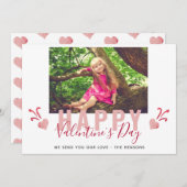 Foto van roze Valentijn op dag van de dag Foto Feestdagenkaart (Voorkant / Achterkant)