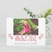 Foto van roze Valentijn op dag van de dag Foto Feestdagenkaart (Staand voorkant)