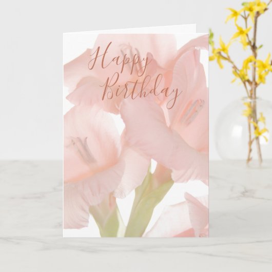 Foto van Roze ventilator | Gepersonaliseerde verja Kaart (Gele Bloem)