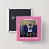 Foto van Roze Volleyball mama Vierkante Button 5,1 Cm (Voorkant /achterkant)