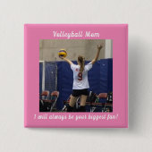 Foto van Roze Volleyball mama Vierkante Button 5,1 Cm (Voorkant)