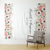 Foto van roze Waterverf Floral Weduwschap Achtergr Wandkleed (In Situ (horizontaal))