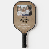 Foto van Rustic Best Grandpa Ever Grandchildren Pickleball Paddle (Achterkant)