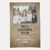 Foto van Rustic Best Grandpa Ever Grandchildren Theedoek (Verticaal)