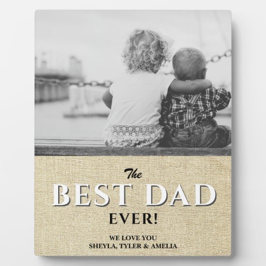 Foto van Rustic Best Pap Ever Modern Typografie Fotoplaat (Voorkant)