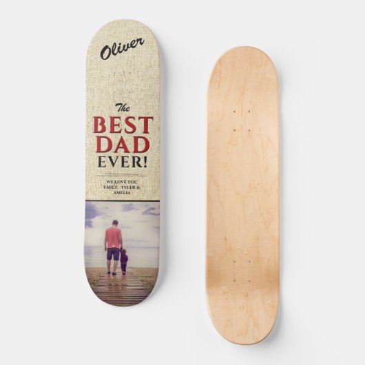 Foto van Rustic Best Pap Ever Typography Persoonlijk Skateboard (Voorkant)