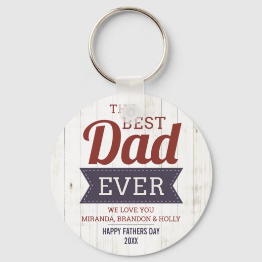 Foto van Rustic Best Pap Ever Vader Day Sleutelhanger (Voorkant)