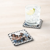 Foto van Rustic Black en White Pset Monogram Bier Onderzetter (Rechterzijde)