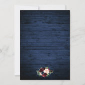 Foto van Rustic Blue Wedding Floral Wood Lights Kaart (Achterkant)