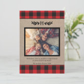 Foto van Rustic Burlap en Buffalo Pset Feestdagenkaart (Staand voorkant)