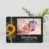 Foto van Rustic Country Sunflower Baby Kaart (Staand voorkant)