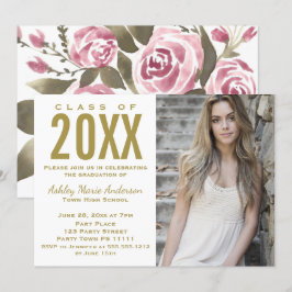 Foto van Rustic Floral Waterverf Gradual Party Kaart