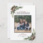 Foto van Rustic Forest Berry Pinecone Feestdagenkaart (Voorkant)