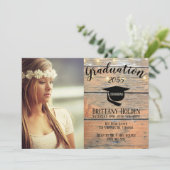 Foto van Rustic Graduation Party Kaart (Staand voorkant)