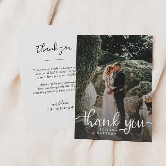 Foto van Rustic Hand Lettering Wedding Bedankkaart
