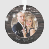 Foto van Rustic Lights eerste kerstfeest Ornament (achterkant)