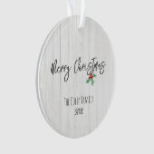 Foto van Rustic Merry Kerstkerst Holly Barn Ornament (voorkant)