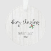 Foto van Rustic Merry Kerstkerst Holly Barn Ornament (voorkant)