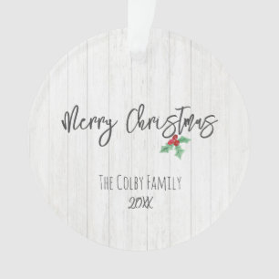 Foto van Rustic Merry Kerstkerst Holly Barn Ornament